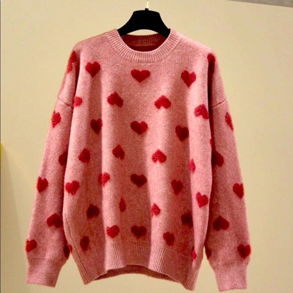 Fuzzy Heart Sweater